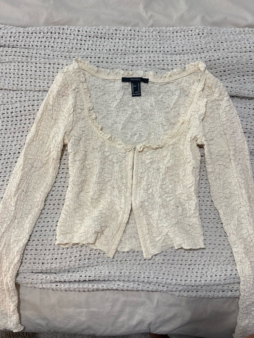 Forever 21 Cream Lace Top